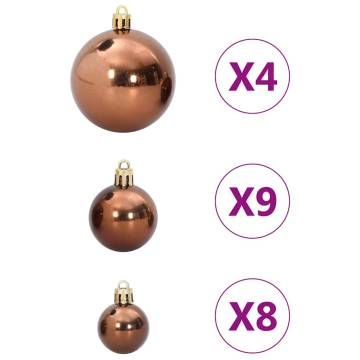 98 pcs Brown Christmas Baubles - Perfect for Festive Decor