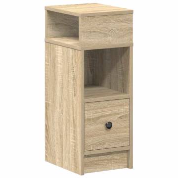 Stylish Sonoma Oak Bedside Cabinet with Drawer - 25x31x66 cm