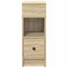 Stylish Sonoma Oak Bedside Cabinet with Drawer - 25x31x66 cm