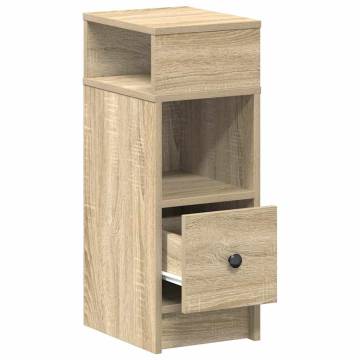 Stylish Sonoma Oak Bedside Cabinet with Drawer - 25x31x66 cm