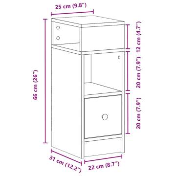 Stylish Sonoma Oak Bedside Cabinet with Drawer - 25x31x66 cm