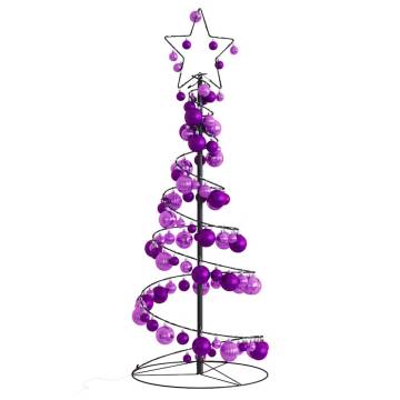 Christmas Tree Light Cone with 80 LED Baubles | 120 cm Warm White