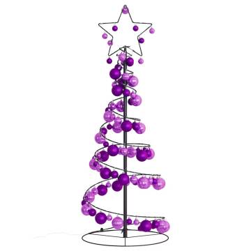 Christmas Tree Light Cone with 80 LED Baubles | 120 cm Warm White