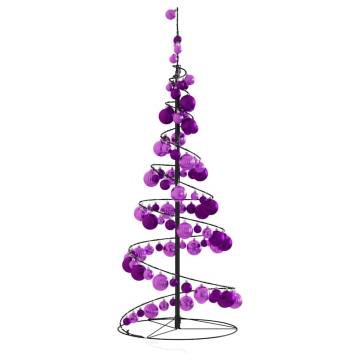 Christmas Tree Light Cone with 80 LED Baubles | 120 cm Warm White