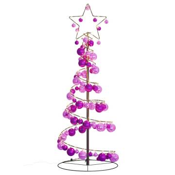 Christmas Tree Light Cone with 80 LED Baubles | 120 cm Warm White