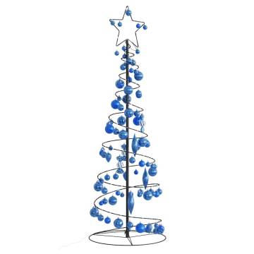 Christmas Tree Light Cone with Baubles - 100 LEDs Warm White