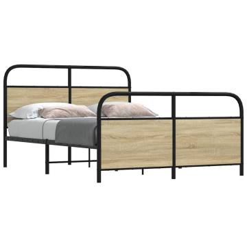 Metal Bed Frame Sonoma Oak 140x190 cm | Hipomarket UK