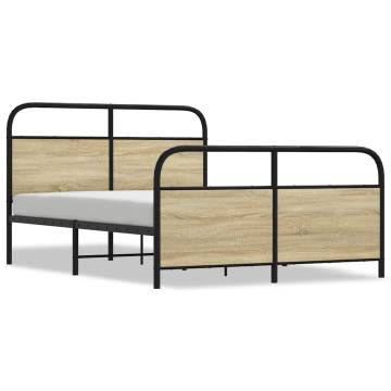 Metal Bed Frame Sonoma Oak 140x190 cm | Hipomarket UK