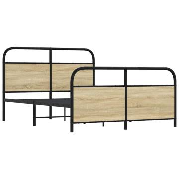 Metal Bed Frame Sonoma Oak 140x190 cm | Hipomarket UK