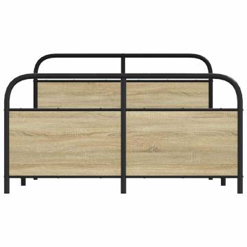 Metal Bed Frame Sonoma Oak 140x190 cm | Hipomarket UK