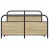 Metal Bed Frame Sonoma Oak 140x190 cm | Hipomarket UK