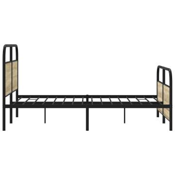 Metal Bed Frame Sonoma Oak 140x190 cm | Hipomarket UK