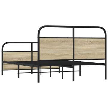 Metal Bed Frame Sonoma Oak 140x190 cm | Hipomarket UK