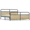 Elegant Metal Bed Frame - Sonoma Oak 200x200 cm