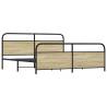 Elegant Metal Bed Frame - Sonoma Oak 200x200 cm