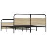 Elegant Metal Bed Frame - Sonoma Oak 200x200 cm