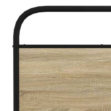 Elegant Metal Bed Frame - Sonoma Oak 200x200 cm