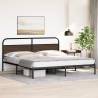 Metal Bed Frame without Mattress in Brown Oak - 183x213 cm