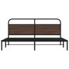 Metal Bed Frame without Mattress in Brown Oak - 183x213 cm