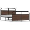 Metal Bed Frame Without Mattress - Brown Oak 137x190 cm