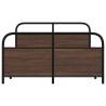 Metal Bed Frame Without Mattress - Brown Oak 137x190 cm