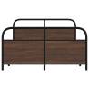 Robust Metal Bed Frame - Brown Oak 140x200 cm | HipoMarket