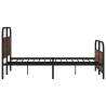 Robust Metal Bed Frame - Brown Oak 140x200 cm | HipoMarket