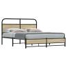  Metal Bed Frame without Mattress Sonoma Oak 160x200 cm Colour sonoma oak Size 160 x 200 cm Model with headboard & dual low footboard 