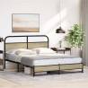 Sonoma Oak Metal Bed Frame 160x200 cm - Sturdy & Stylish