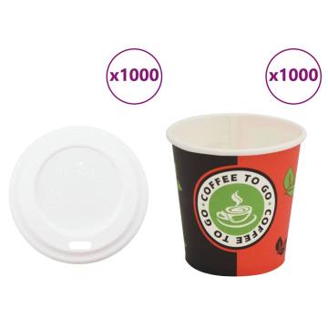 Paper Coffee Cups with Lids - 1000 pcs 4oz | HipoMarket