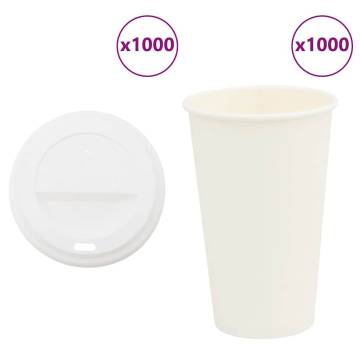 Paper Coffee Cups with Lids - 1000 pcs, 16oz | Hipo Market