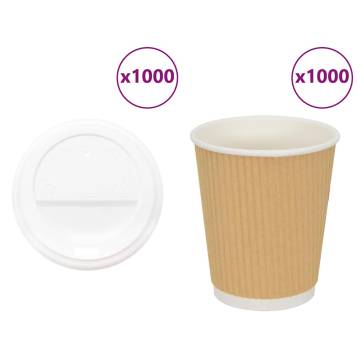 Paper Coffee Cups with Lids - 1000 pcs 8oz | Hipomarket UK