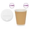 1000 Pack Paper Coffee Cups with Lids - 16oz (400ml)