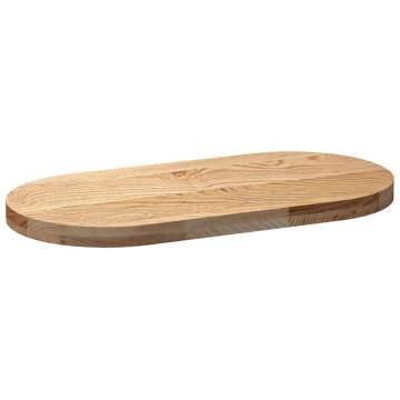 Solid Oak Oval Table Top 80x40x4 cm | Ideal for Homes & Businesses