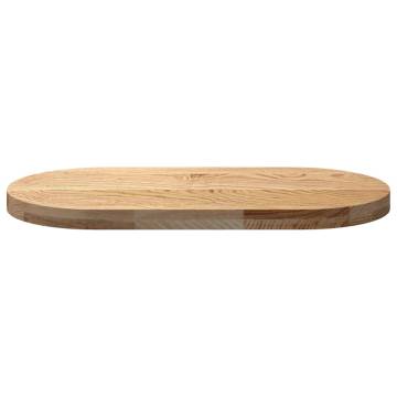 Solid Oak Oval Table Top 80x40x4 cm | Ideal for Homes & Businesses