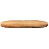 Light Brown Solid Oak Table Top - 80x40 cm Oval Design