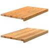  Window Sills 2 pcs Light Brown 70x40x2 cm Solid Wood Oak Colour light brown Size 70 x 40 x 2 cm Quantity in Package 1 