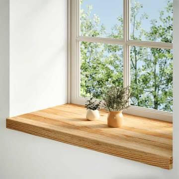 Light Brown Solid Wood Oak Window Sills - 2 pcs 70x40 cm