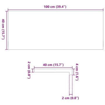 Light Brown Solid Oak Window Sills - 2 pcs - 100x40x2 cm