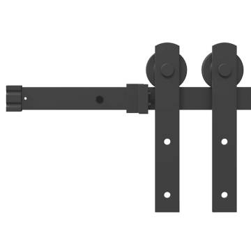 Sliding Door Hardware Kit 152 cm Steel Black - Hipomarket