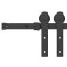 Sliding Door Hardware Kit 152 cm Steel Black - Hipomarket