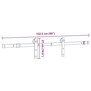 Sliding Door Hardware Kit 152 cm Steel Black - Hipomarket