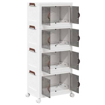 Stackable Storage Box with Wheels - 28L 4-Tier Solution