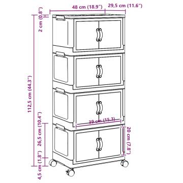 Stackable Storage Box with Wheels - 28L 4-Tier Solution