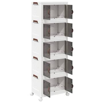 Stackable Storage Box with Wheels - 5-Tier & 28L Capacity