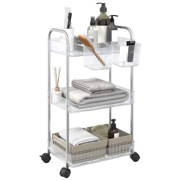 3-Tier Transparent Storage Trolley | Durable Acrylic Solution