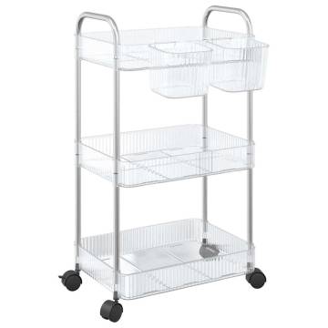 3-Tier Transparent Storage Trolley | Durable Acrylic Solution