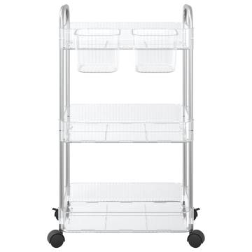 3-Tier Transparent Storage Trolley | Durable Acrylic Solution