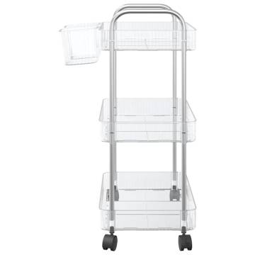 3-Tier Transparent Storage Trolley | Durable Acrylic Solution