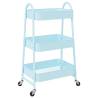 3-Tier Blue Steel Storage Trolley - Organize Your Space